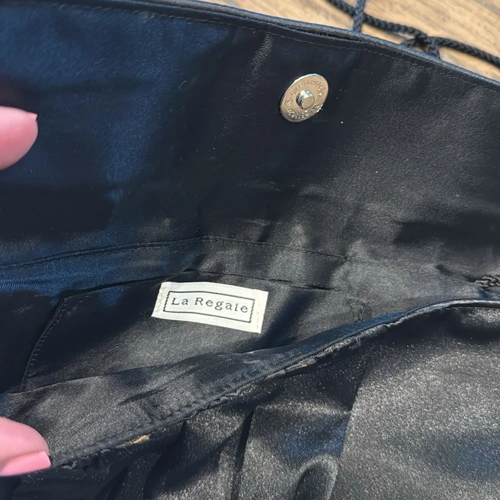 La Regale clutch Shoulder‎ Bag Satin Black